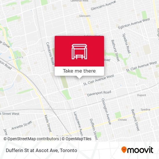 Dufferin St at Ascot Ave map