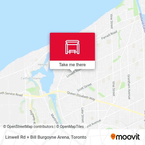 Linwell Rd + Bill Burgoyne Arena map
