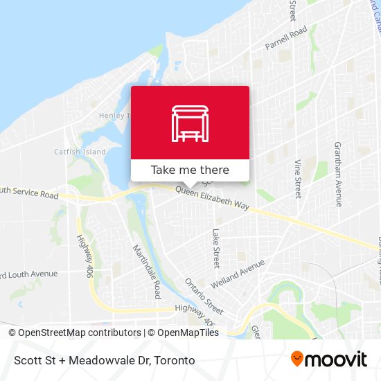 Scott St + Meadowvale Dr map