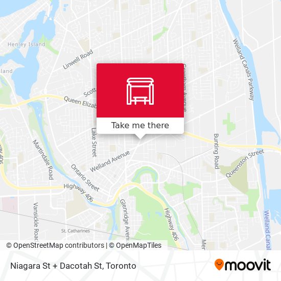 Niagara St + Dacotah St map