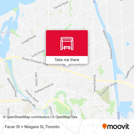 Facer St + Niagara St map