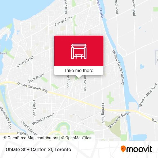 Oblate St + Carlton St map