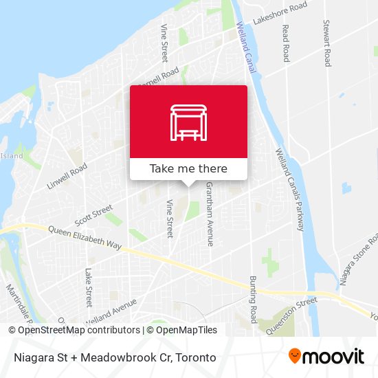 Niagara St + Meadowbrook Cr map