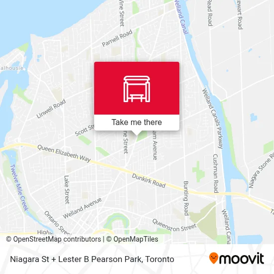 Niagara St + Lester B Pearson Park map