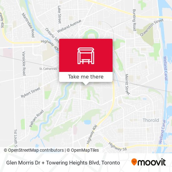Glen Morris Dr + Towering Heights Blvd map