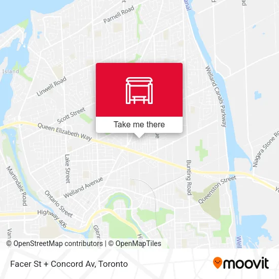 Facer St + Concord Av map