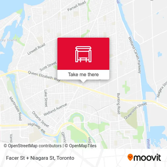 Facer St + Niagara St map