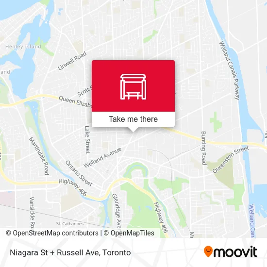 Niagara St + Russell Ave map