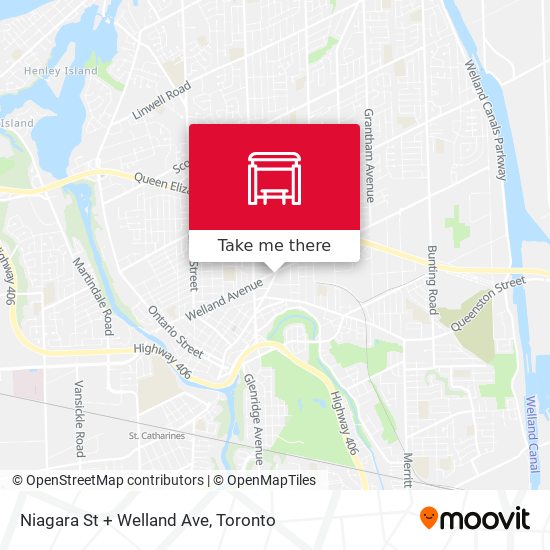 Niagara St + Welland Ave map