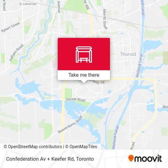 Confederation Av + Keefer Rd map