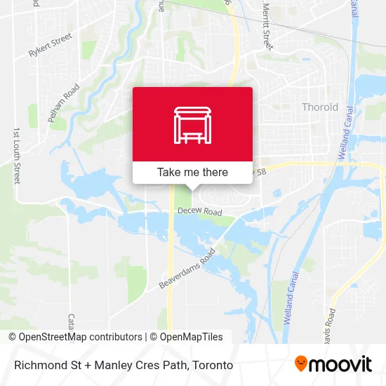 Richmond St + Manley Cres Path map