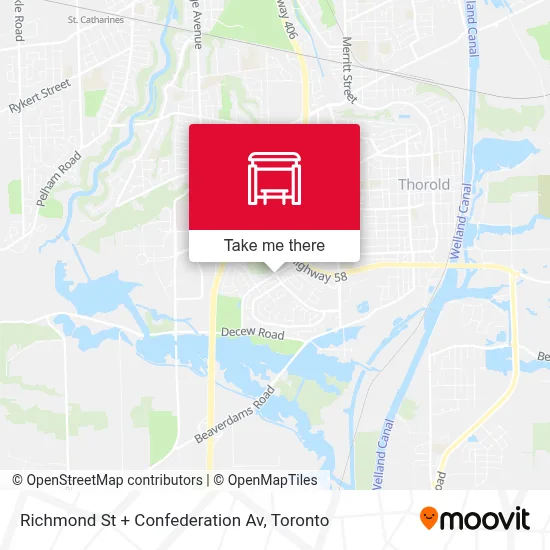 Richmond St + Confederation Av map