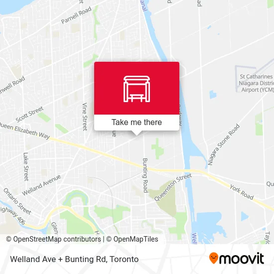 Welland Ave + Bunting Rd map