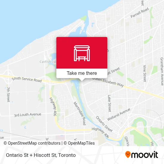 Ontario St + Hiscott St map