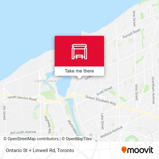 Ontario St + Linwell Rd map