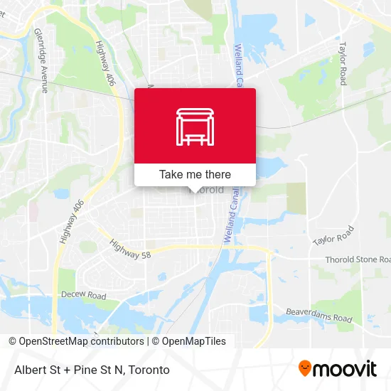Albert St + Pine St N map
