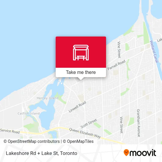Lakeshore Rd + Lake St map