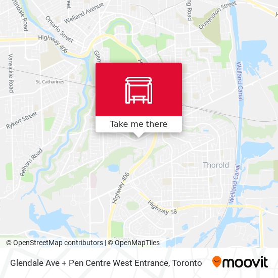 Glendale Ave + Pen Centre West Entrance map
