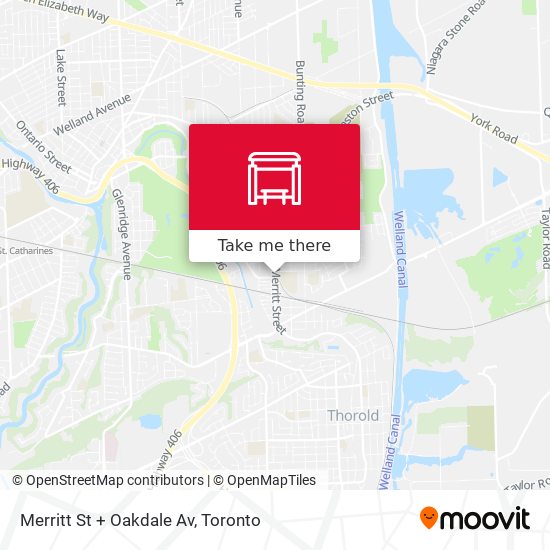 Merritt St + Oakdale Av map