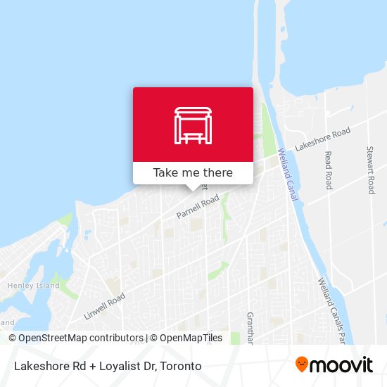 Lakeshore Rd + Loyalist Dr map