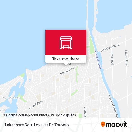 Lakeshore Rd + Loyalist Dr map