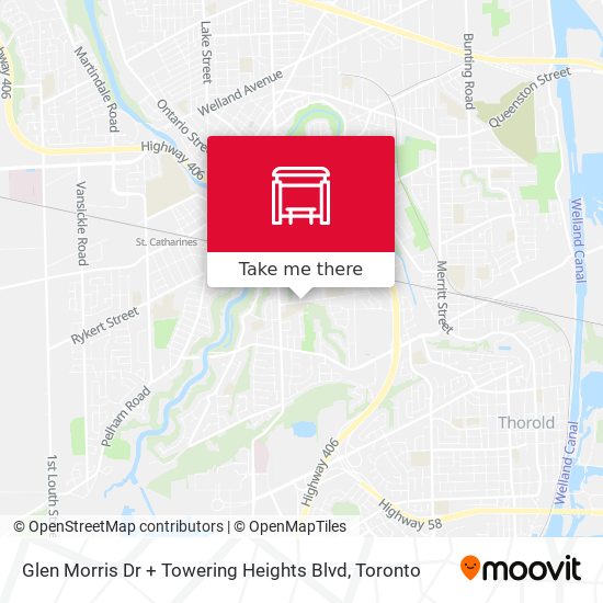 Glen Morris Dr + Towering Heights Blvd map