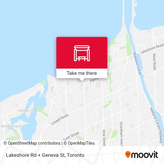 Lakeshore Rd + Geneva St map