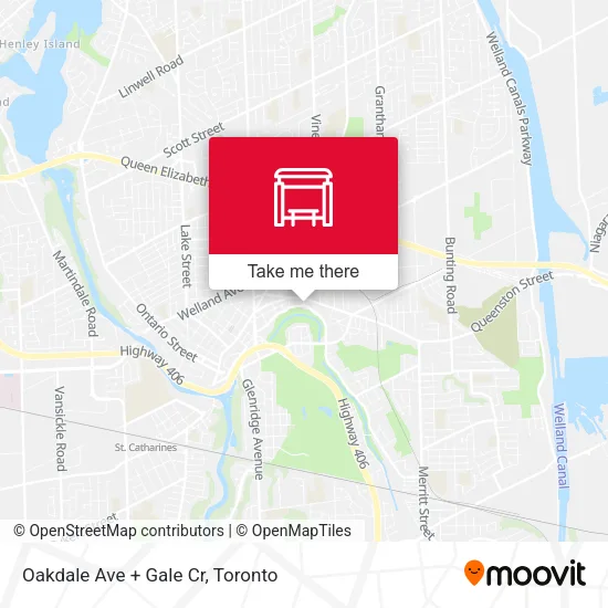 Oakdale Ave + Gale Cr map