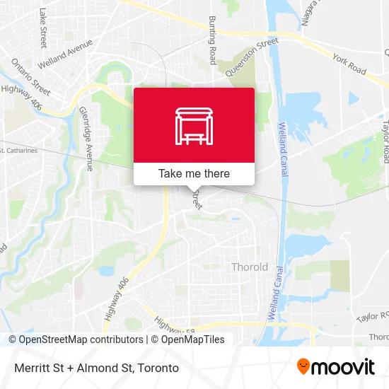 Merritt St + Almond St map