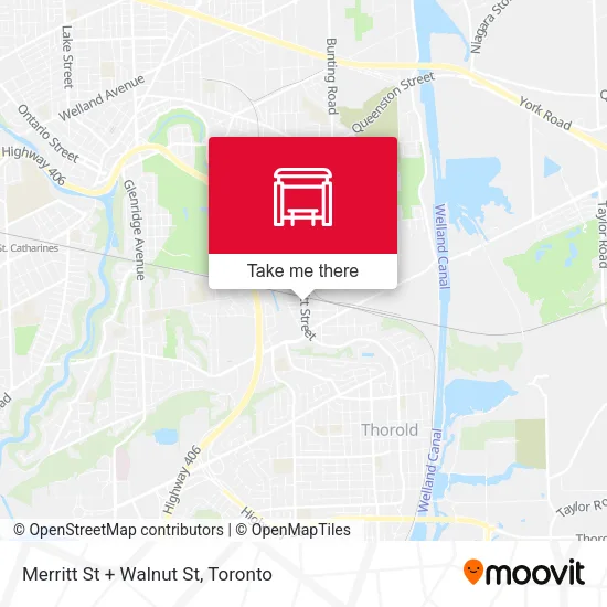 Merritt St + Walnut St map