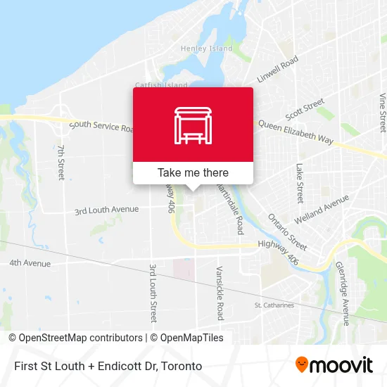 First St Louth + Endicott Dr map