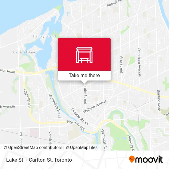 Lake St + Carlton St map