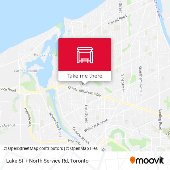 Lake St + North Service Rd map