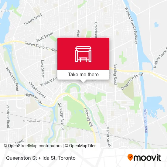 Queenston St + Ida St map