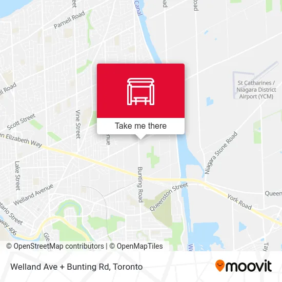 Welland Ave + Bunting Rd map