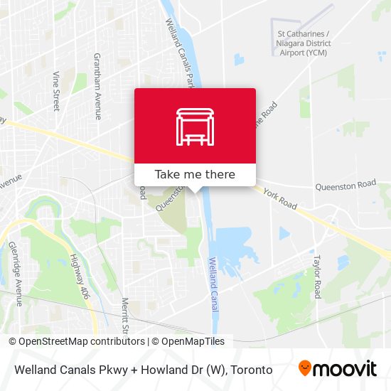 Welland Canals Pkwy + Howland Dr map