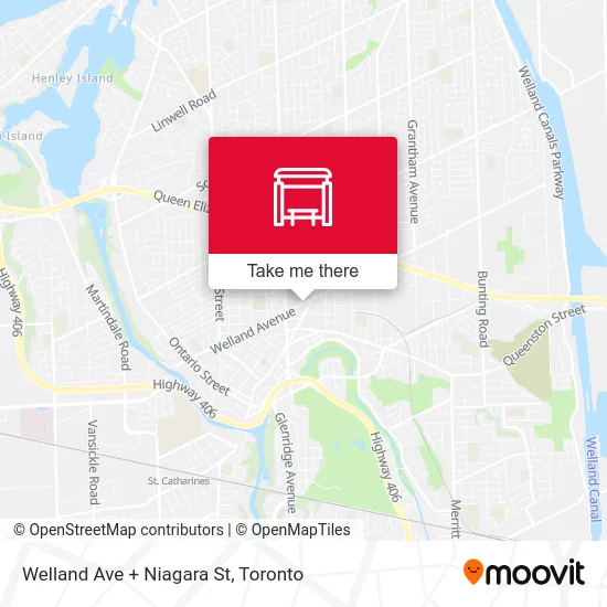 Welland Ave + Niagara St map