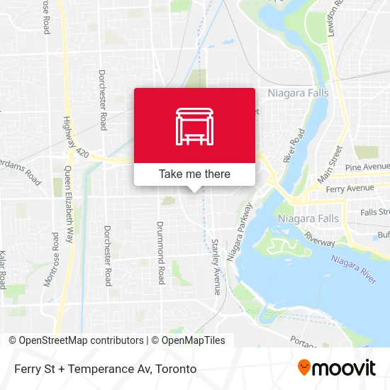 Ferry St + Temperance Av map