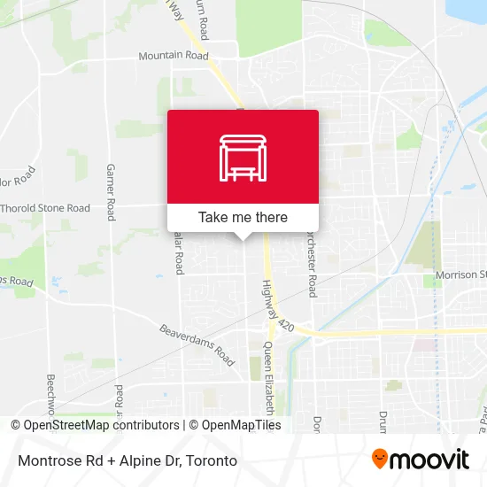 Montrose Rd + Alpine Dr map