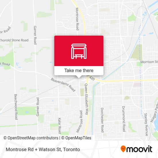 Montrose Rd + Watson St map