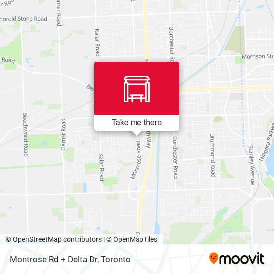 Montrose Rd + Delta Dr map