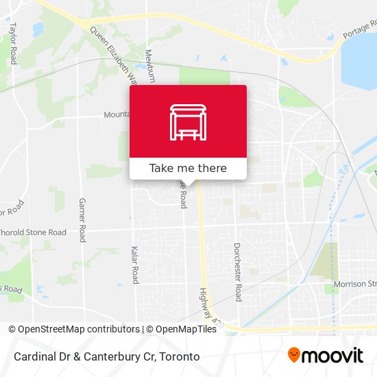 Cardinal Dr & Canterbury Cr map