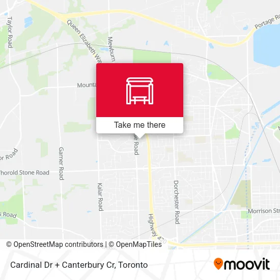 Cardinal Dr + Canterbury Cr map