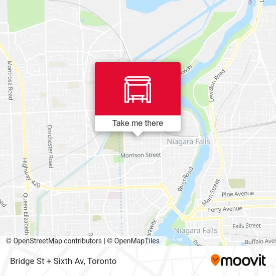 Bridge St + Sixth Av map