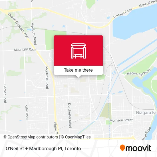 O'Neil St + Marlborough Pl map