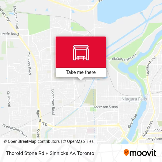 Thorold Stone Rd + Sinnicks Av map