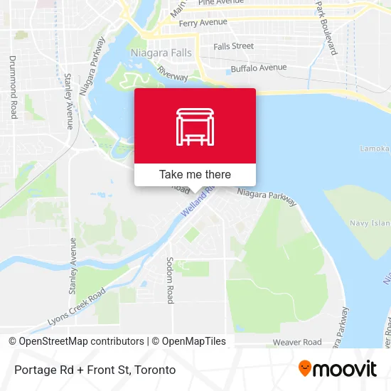 Portage Rd + Front St map