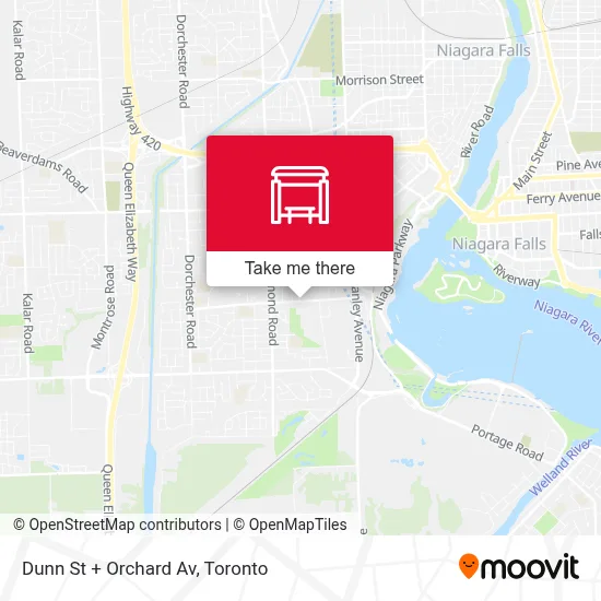 Dunn St + Orchard Av map