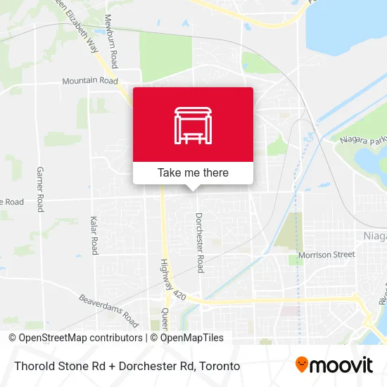 Thorold Stone Rd + Dorchester Rd map