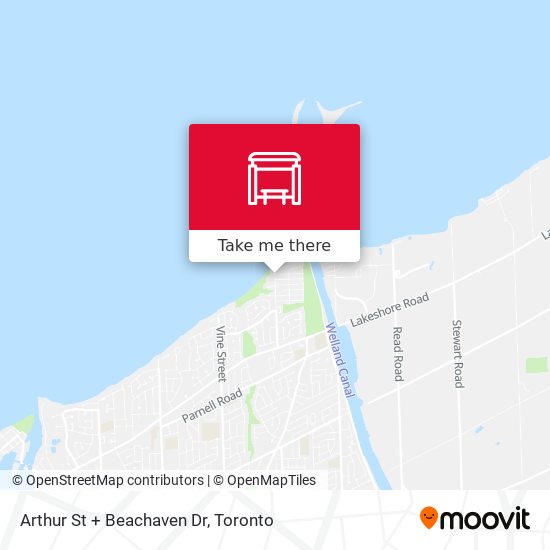 Arthur St + Beachaven Dr map